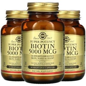 솔가 슈퍼 효능 비오틴 biotin 5 000mcg 칼슘 인 60베지 캡슐 2+1, 60정, 3개