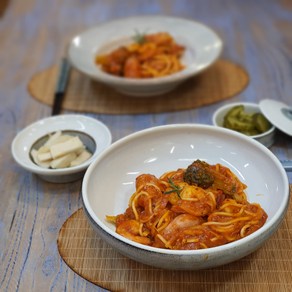 투톤 그레이 도자기 파스타 볼 찜 샐러드 비빔밥그릇, 1개