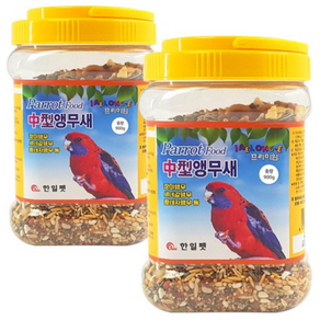 재롱이 중형 앵무새 사료, 900g, 2개