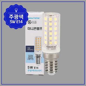 우리조명 LED 촛대전구 E14 5W, 주광색, 1개