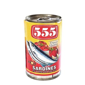 필리핀 555 매운 정어리 토마토소스 통조림 / Hot Sadines In Tomato Sauce 사딘 할랄, 155g, 1개