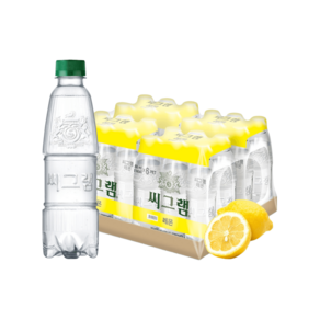 천연 과일향 씨그램 라벨프리 레몬 350mlx24PET, 350ml, 24개