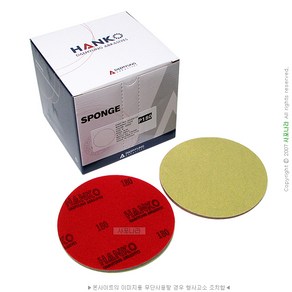 원형 스펀지사포 6인치 150mm 벨크로 HANKO 대명연마 (1장), 1개