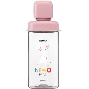 코멕스 네모물병, 430ml, 핑크 토끼