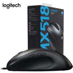 Logitech MX58 밍 마우스 6 인치 당 점 USB 유선 머 클래식 전설적인 게임 노트북 데스크탑 컴퓨터, MX518, 1개