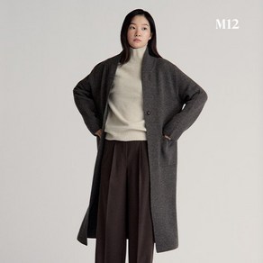 M12 24FW 여성 울캐시미어 블렌디드 롱 니트코트762332