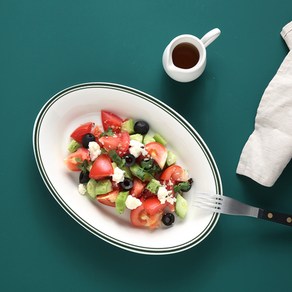 시라쿠스 뉴욕 킹스인 도자기 타원볼 26cm 4colo 택1, 화이트, 1개