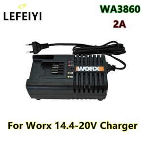 LEFEIYI 리튬 배터리 Wox 20V WA3551 WA3572 WA3550 WA3553 WG629 WA3760 WA3880 충전기, CHINA, EU, 1개