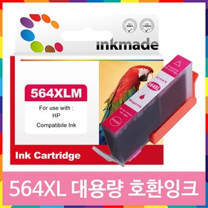 잉크메이드 NO.564XL 대용량 호환잉크 HP6520 HP6525 HP4620 HP3520 HP5520 HP7520 HP3070A C6385 HP5510 HP564, 03.빨강대용량/호환 [잉크메이드], 1개