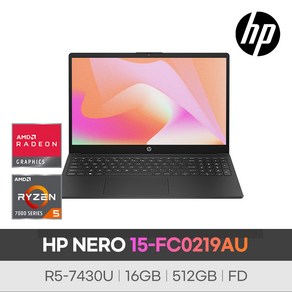 HP 네로 NERO 15-FC0219AU 라이젠R5-7430U 블랙 16GB/512GB/FD 노트북