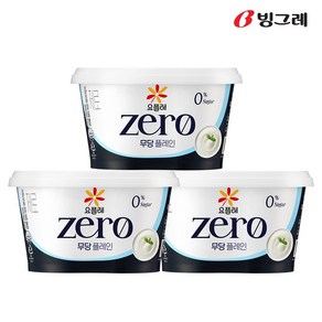 빙그레 요플레 제로 무당 플레인, 3개, 400g