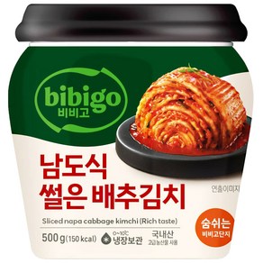 (냉장)비비고 썰은배추김치(더풍부한맛)용기500g, 500g, 1개