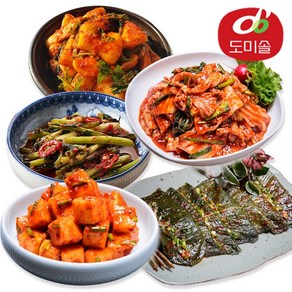 [도미솔] 별미김치 5종 내 입맛대로 골라담기, 깻잎김치 800g, 1개, 800g