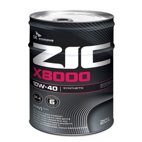 오일마트 SK 지크 ZIC X8000 10W40 CK-4 20리터 유로6 디젤 합성엔진오일, 1개