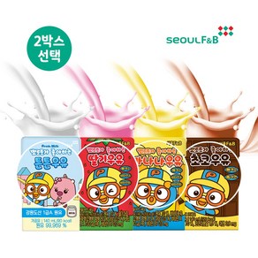 서울에프엔비 뽀로로우유 2박스 흰 딸기 바나나 초코우유, 0.14l, 뽀로로 초코우유 2박스