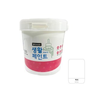 메가페인트 생활 수성 멀티 백색 반광 1L, 1개, 화이트