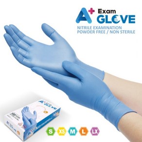 FDA 승인 에이플러스 니트릴 위생장갑 염소처리 파우더프리 A+ Exam Glove