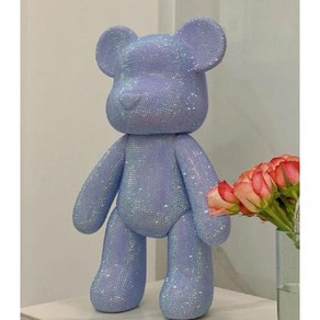 핸드메이드 대형 반짝이 곰돌이 diy 큐빅 아트 보석 십자수 34cm 55cm, 20. 컬러풀 블랙  DIY 세트, 1개