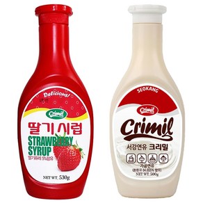 서강 딸기시럽 530g + 연유 500g, 2개