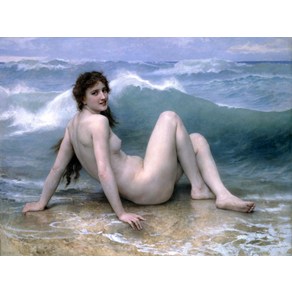 노 브랜드 누드 캔버스 인쇄 포스터 초상화 그림 고전 벽 예술 Imagich Top 100 The Wave By William Adolphe Bougueeau, no fame