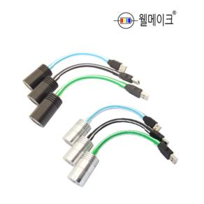 5W 채비등 작업등 볼락등 집어등 캠핑등 LED USB 보조배터리 빙어 미니, 블랙(흑색)+적색, 일자형, 1개