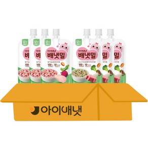 [아이배냇] 배냇밀 베베 짜먹는 유아용 이유식 2종 소고기 브로콜리 3개 + 닭가슴살 비트 3개, 1세트, 600g, 소고기브로콜리3+닭가슴살비트3