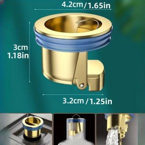 배수구덮개 바닥 배수 코어 전체 구리 냄새 방지 가드 역류 방지기 탈취 플러그 헤어 스토퍼 하수구커버, 1개, 황금