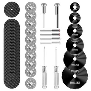 원형 톱날 테이블 블레이드 금속 플라스틱 회전 도구용 44pcs HSS 6pcs 수지 절단 디스크 20pcs 다이아몬드 휠 545개 10pcs와 호환되는 분홍색 세트, Black, 1개