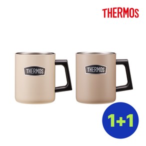 [1+1] THERMOS 써모스 ROD-006K 트래블킹 캠핑컵 스테인레스 머그컵 텀블러 350ml, 아이보리블랙(IB)+샌드블랙(SB)