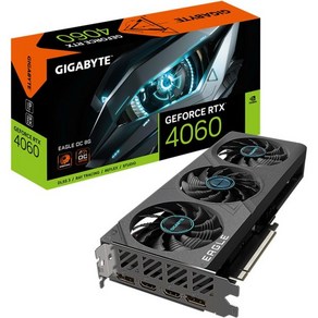 그래픽카드 컴퓨터 게이밍 기가바이트 지포스 RTX 4060 이글 OC 8G 그래픽 카드 3X 윈드포스 팬 8GB 128비트 GDDR6 GVN4060 OC8GD 비디오