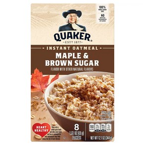 [미국직배송]퀘이커 오트밀 메이플 & 브라운슈거(8팩/18팩 선택) Quaker Oatmeal Maple & Brown Sugar