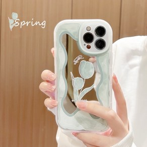 ins 아이폰 튤립 미러 범퍼 노랑 블루 휴대폰 케이스 세트 아이폰 케이스 iphone 아이폰 X시리즈/11시리즈/12시리즈/13시리즈 적용