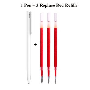 XIAOMI 호환 Mi 젤 펜 0.5mm 블랙 리필 No Cap Bullet Pen 스위스 MIKRON Nib 잉크 OEM Blue Refills, [47] 1pen 3ed efills, 한개옵션1