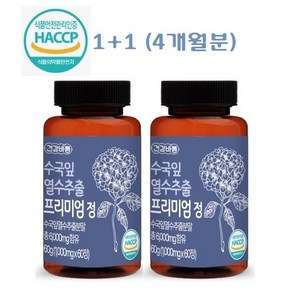 건강바름 수국잎 열수추출 프리미엄 정 1000mg x 60정 * 2개 = 120정