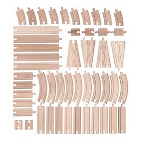 이케아 LILLABO 릴라보 기차레일 50pcs 장난감기차 나무블럭 레일 903.200.78, 1개