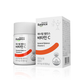 지쿱 제너럴 밸런스 비타민 C (DSM순수영국비타민C 800mg / 합성첨가물 무첨가 / 하루영양 기준치의 800%고함량, 1개, 60정