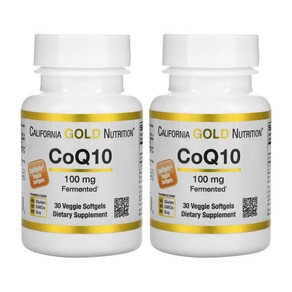 [1+1] CGN 캘리포니아골드뉴트리션 coQ10 USP 100mg 30 베지 소프트젤 코엔자임큐텐 코큐텐 큐텐 고약사 약들약 2개, 30정