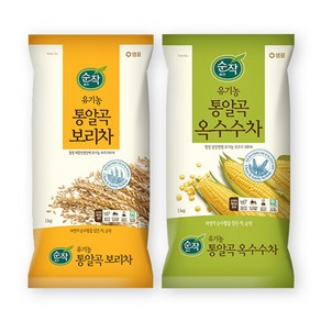 샘표 순작 유기농 통알곡 보리차 1kg+옥수수차 1kg, 2kg, 1세트