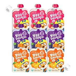 뽀로로 워터젤리 음료수 오렌지맛+포도맛+복숭아맛, 3세트, 120ml