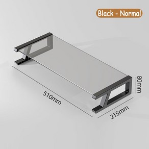 모니터받침대 키보드선반 모니터선반 강화 유리 모니터 스탠드 라이저 포트 4 개 컴퓨터 데스크탑 및 스토리지 랙 20 용량, 2) black