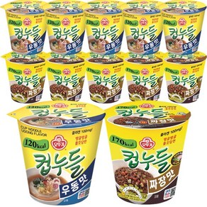 오뚜기 컵누들 우동맛 6개 + 짜장맛 6개, 12개