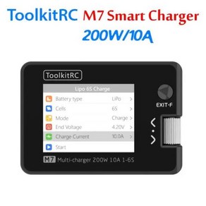 ToolkitRC M7 서보 테스터 도구 200w 10A DC 출력 1-6s 다기능 스마트 밸런스 충전기 ESC 모터 및 어댑터, 01 M7 official set, 1개