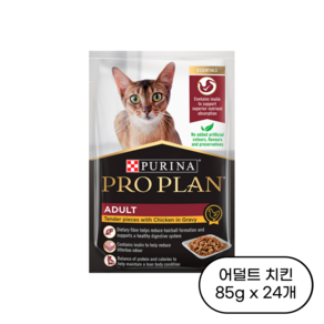 프로플랜 캣 주식파우치 어덜트 치킨 고양이 습식사료, 24개, 85g, 닭