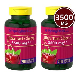 PipingRock 타트 체리 캡슐 3500 mg 200캡슐(1+1) 2병, 2개, 200capsules, 200정