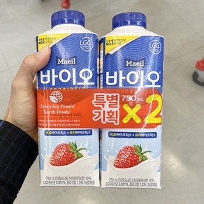 매일 바이오 드링크 딸기 기획 750ml x 2 x 1개, 2개