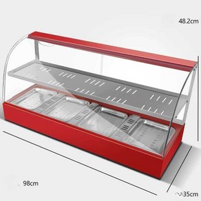 휴게소 온장고 2구 3구 진열장 치킨 핫도그 족발 만두, 1. 레드 48.5cm