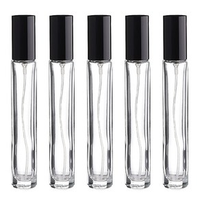 트레블러 퍼퓸 10ml(블랙캡) 향수 공병 스크류타입 용기 만들기 재료 퍼퓸 스프레이 유리 DIY, 5개