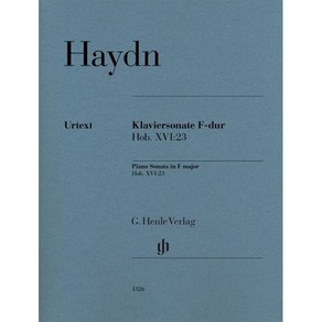 하이든 피아노 소나타 in F Majo Hob XVI:23 (HN 1326), Haydn, Joseph 저, 마스트미디어