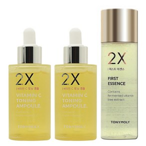 (2개)토니모리 투엑스 비타민C 토닝 앰플+투엑스 퍼스트 에센스120ml 증정, 1개, 50ml