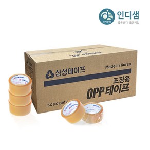 [당일발송] 인디샘 국산 포장 OPP 삼성(오공) 박스테이프 택배 중포장 투명 황색 1박스, O-03) 중포장 라바 50M (투명), 50개